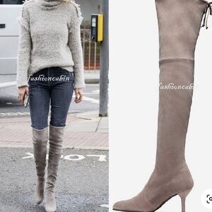 Stuart Weitzman Taupe Over the Knee Boots